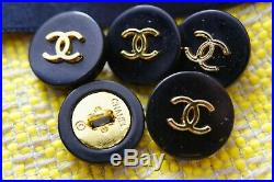 100% Chanel buttons lot 5 black cc logo 17 mm 0,7 inch metal stamped