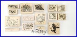 119 Lot Wood Rubber Stamps Stampin Up Hero Arts Inka Dinka Limited Edition