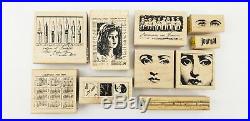 119 Lot Wood Rubber Stamps Stampin Up Hero Arts Inka Dinka Limited Edition
