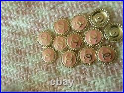 12 STAMPED Authentic Chanel Buttons lot of 12 peach gold