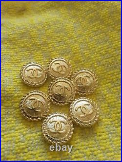 12 Stamped Chanel buttons lot of 12 cc logo 20 mm 0,8 inch gold