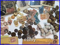 13 Pc CIVIL War Lot Csa/unionbuttons-photos+coins+currency+stamps+political#&25