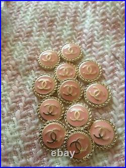 13 STAMPED Authentic Chanel Buttons lot of 13 peach gold