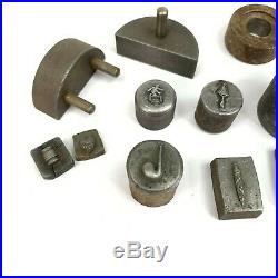 16 Item Lot- Antique Negative Steel Die Stamp Mold Hub Hobs for Jewelry Making
