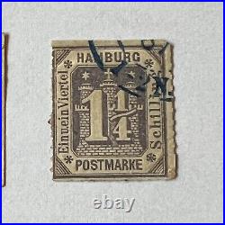 1800's HAMBURG GERMANY LOT MINT & USED STAMPS #2
