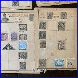 1800's WORLDWIDE STAMP LOT ON OLD ALBUM PAGES CANADA, HK, AUSTRIA SOTN & MORE