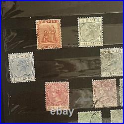 1800s MID 1900s ST. KITTS & NEVIS MINT USED STAMPS IN STOCK PAGE KGV VICTORIA