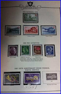 1843-1978 Switzerland Minkus album, MINT and used stamps in mounts, many sets