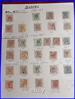 1858-1981 Sweden Postage Stamp Collection On Album Pages Mint/Used