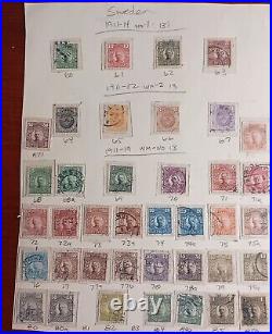 1858-1981 Sweden Postage Stamp Collection On Album Pages Mint/Used