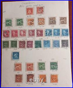 1858-1981 Sweden Postage Stamp Collection On Album Pages Mint/Used