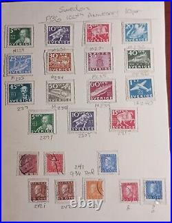 1858-1981 Sweden Postage Stamp Collection On Album Pages Mint/Used