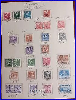 1858-1981 Sweden Postage Stamp Collection On Album Pages Mint/Used