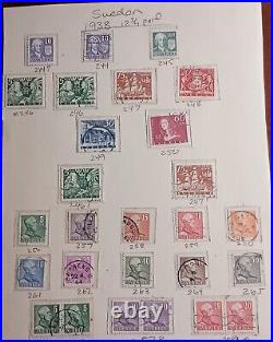 1858-1981 Sweden Postage Stamp Collection On Album Pages Mint/Used