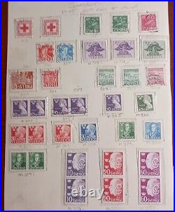 1858-1981 Sweden Postage Stamp Collection On Album Pages Mint/Used