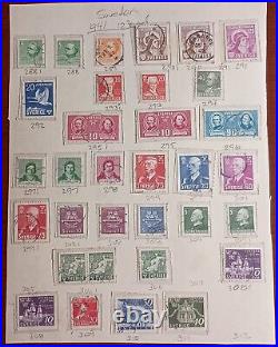 1858-1981 Sweden Postage Stamp Collection On Album Pages Mint/Used