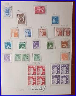 1858-1981 Sweden Postage Stamp Collection On Album Pages Mint/Used