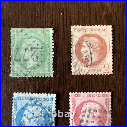 1860's 1870's FRANCE LOT OF 10 CERES & NAPOLEON STAMPS IMPERFS AND PERFS NO DUP