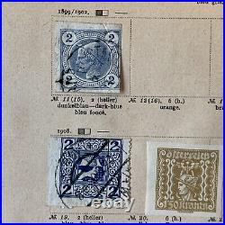 1860s-1900s AUSTRIA STAMP LOT ON FOREIGN ALBUM PAGE MINT, USED, IMPERFS, PERFS
