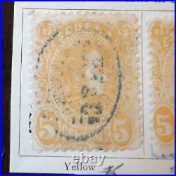 1880 Venezuela Bolivares Lot Of Three Mint Used Yellow Stamps