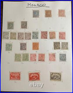 1885-1958 Monaco Postage Stamps On Album Pages Mint & Used