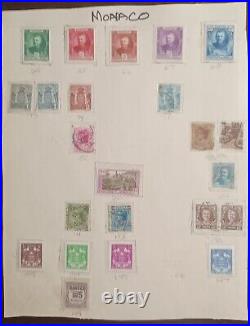 1885-1958 Monaco Postage Stamps On Album Pages Mint & Used