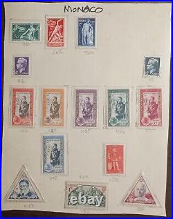 1885-1958 Monaco Postage Stamps On Album Pages Mint & Used