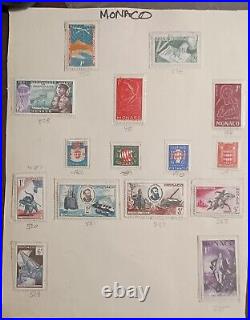 1885-1958 Monaco Postage Stamps On Album Pages Mint & Used