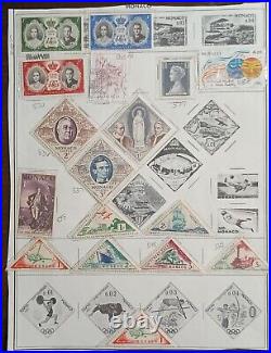 1885-1958 Monaco Postage Stamps On Album Pages Mint & Used