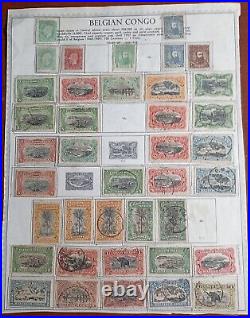 1886-1959 Belgian Congo Postage Stamps On Album Pages Mint/Used