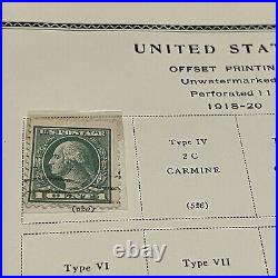 1914-1919 George Washington & Benjamin Franklin Us Stamps Lot On Album Pages #61