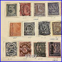 1920-1938 Germany Mint Used Stamps Lot On Album Page, Ww1 Ww2 Inflation Official