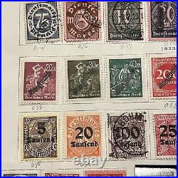 1920-1938 Germany Mint Used Stamps Lot On Album Page, Ww1 Ww2 Inflation Official