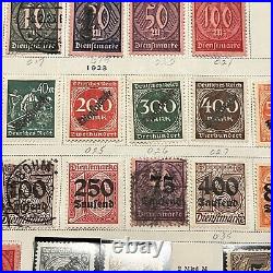 1920-1938 Germany Mint Used Stamps Lot On Album Page, Ww1 Ww2 Inflation Official