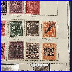 1920-1938 Germany Mint Used Stamps Lot On Album Page, Ww1 Ww2 Inflation Official