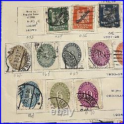 1920-1938 Germany Mint Used Stamps Lot On Album Page, Ww1 Ww2 Inflation Official