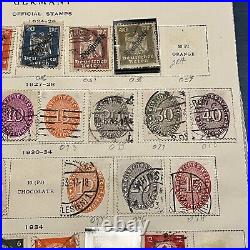 1920-1938 Germany Mint Used Stamps Lot On Album Page, Ww1 Ww2 Inflation Official