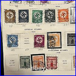 1920-1938 Germany Mint Used Stamps Lot On Album Page, Ww1 Ww2 Inflation Official