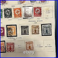 1920-1938 Germany Mint Used Stamps Lot On Album Page, Ww1 Ww2 Inflation Official