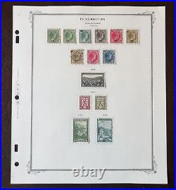 1928-1939 Luxembourg Mint Used Stamps Complete Album Page Ovpt Sotn Rampant Lion