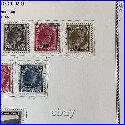 1928-1939 Luxembourg Mint Used Stamps Complete Album Page Ovpt Sotn Rampant Lion