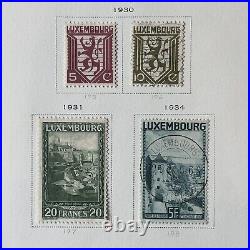 1928-1939 Luxembourg Mint Used Stamps Complete Album Page Ovpt Sotn Rampant Lion