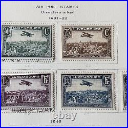 1931-1946 Luxembourg Airmail Air Post Mint Used Stamps With Extras On Album Page