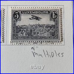 1931-1946 Luxembourg Airmail Air Post Mint Used Stamps With Extras On Album Page