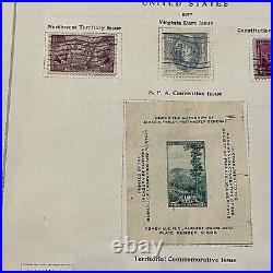 1935-1938 U. S. Complete Stamp Lot On Album Page Both Sides Territorial Army Comm