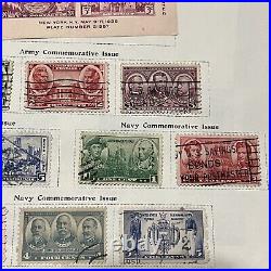 1935-1938 U. S. Complete Stamp Lot On Album Page Both Sides Territorial Army Comm