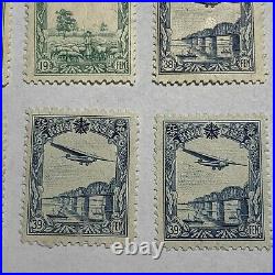 1936-37 Manchukuo China Stamps #c2-c4 Airmail Lot Of 6 (5 Mint Og, 1 Used)