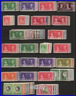 1937 Coronation complete omnibus mounted mint & fine used sets 404 stamps superb