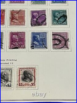 1938 Us Stamp Lot Mint Used Partial Page Presidential Series High Demo Short Set