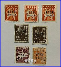 1940 Lithuania Lot Of Ltsr Overprint Mint Used Stamps